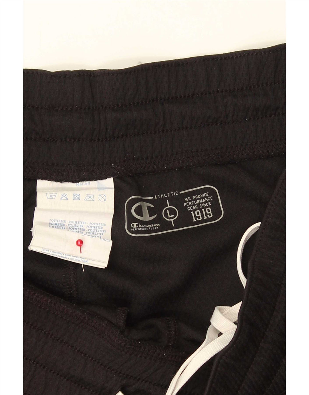 Pantaloncini sportivi grafici da uomo Champion grandi in poliestere color block nero