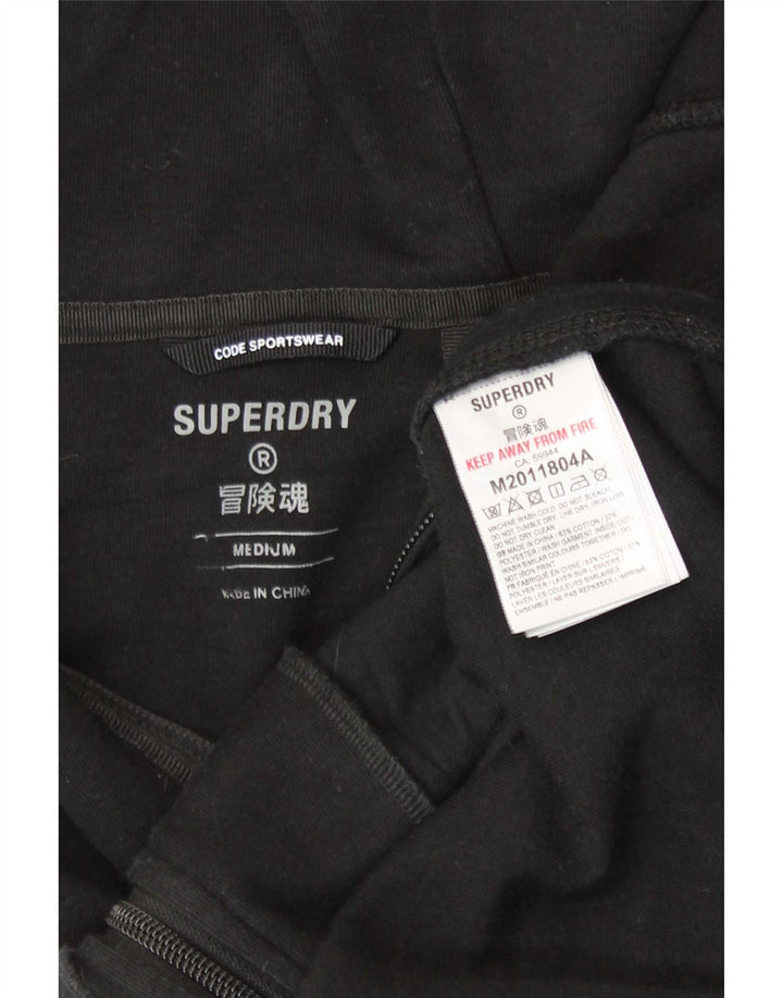Maglione con cappuccio e zip da uomo Superdry in cotone nero medio