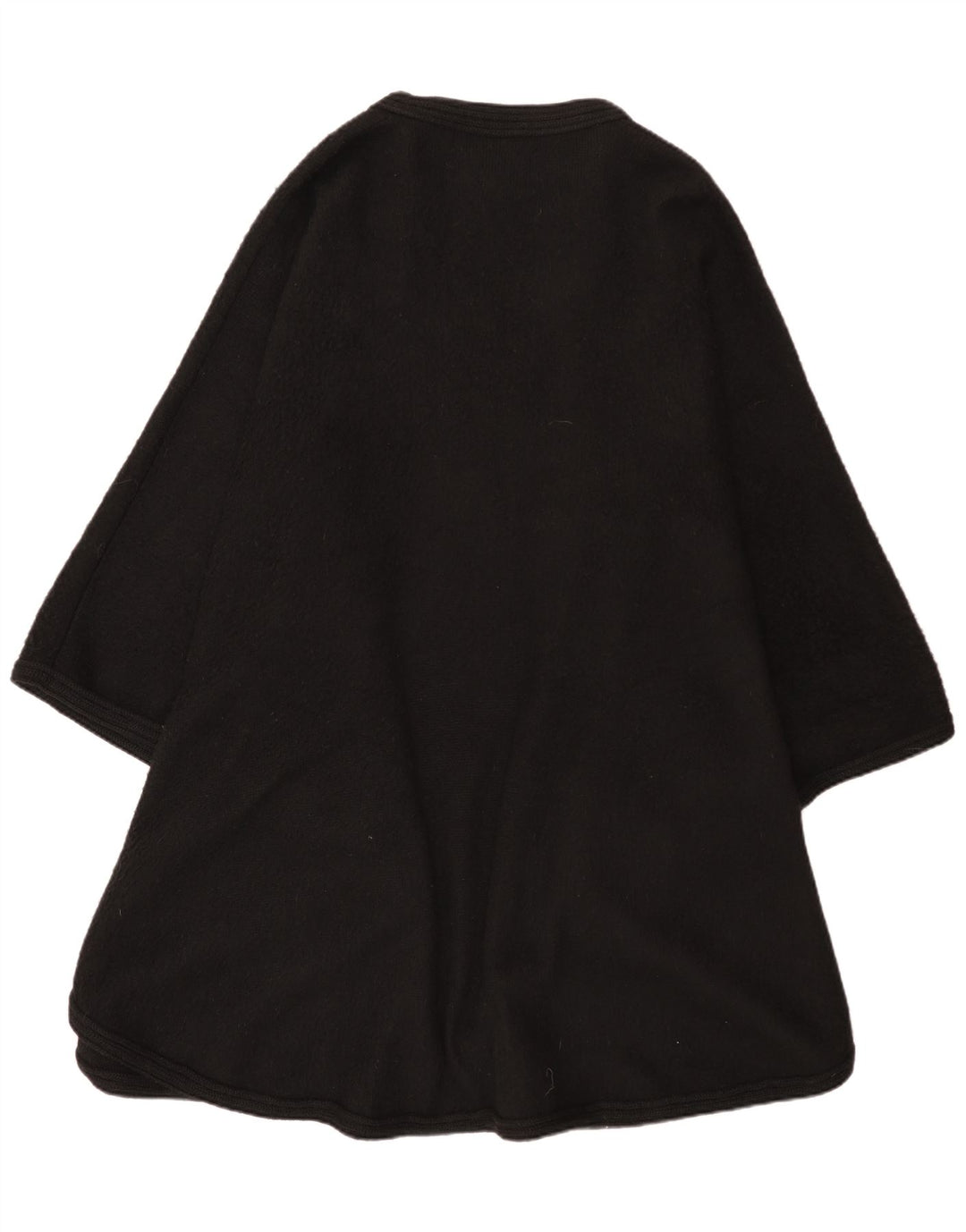 Maglione cardigan poncho da donna vintage taglia unica in lana di alpaca nera