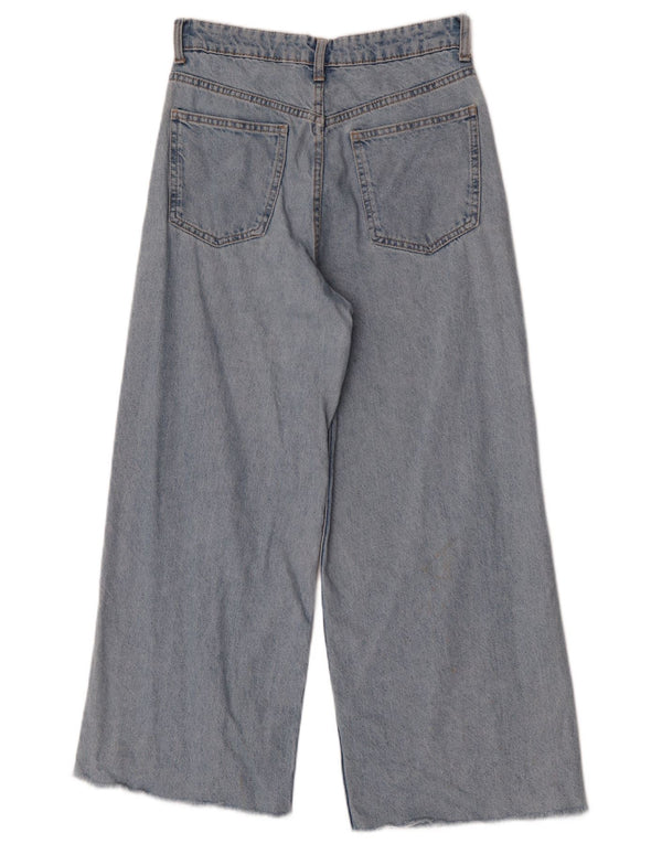 Jeans Zara da donna a gamba larga a vita alta EU 36 XS W26 L25 cotone blu