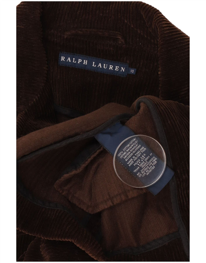 Giacca blazer a 3 bottoni da donna Ralph Lauren US 10 Large Brown Colourblock