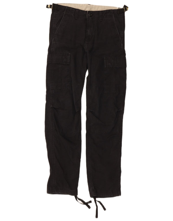 Pantaloni cargo dritti da uomo Carhartt W28 L30 cotone gessato nero