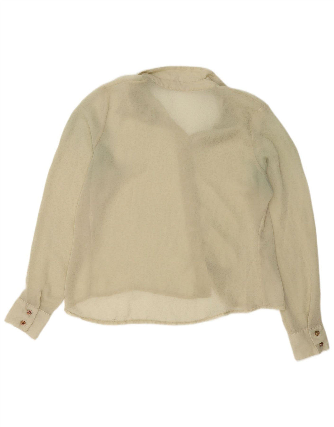 Camicia trasparente da donna vintage UK 14 Beige medio