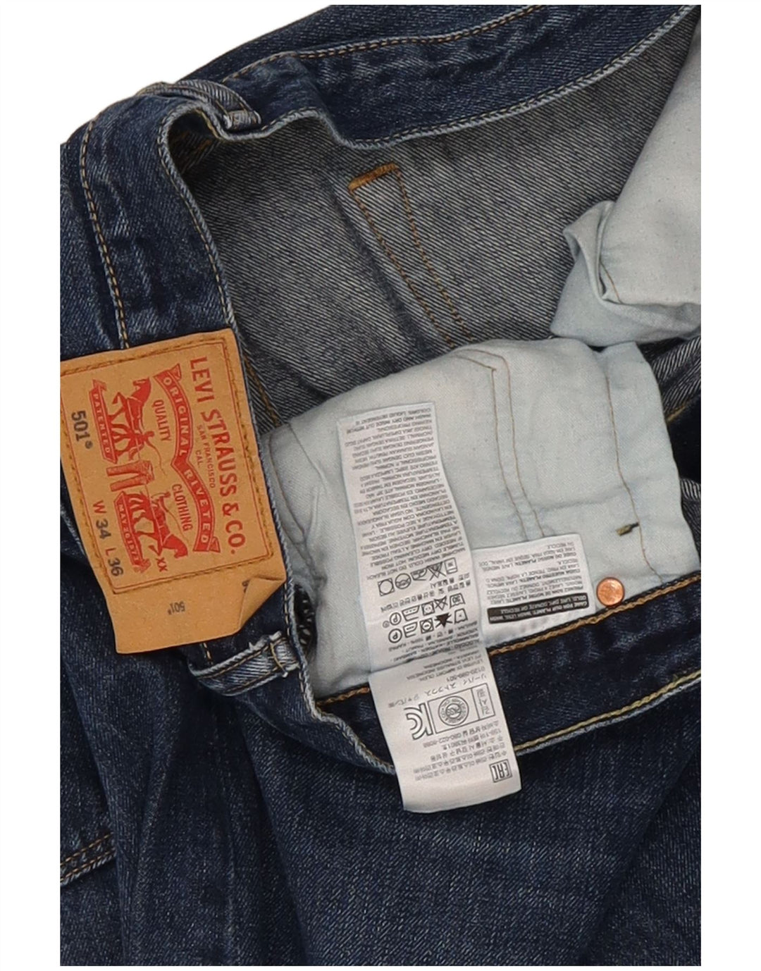 Levi's Uomo 501 Jeans dritti W34 L36 Cotone Blu