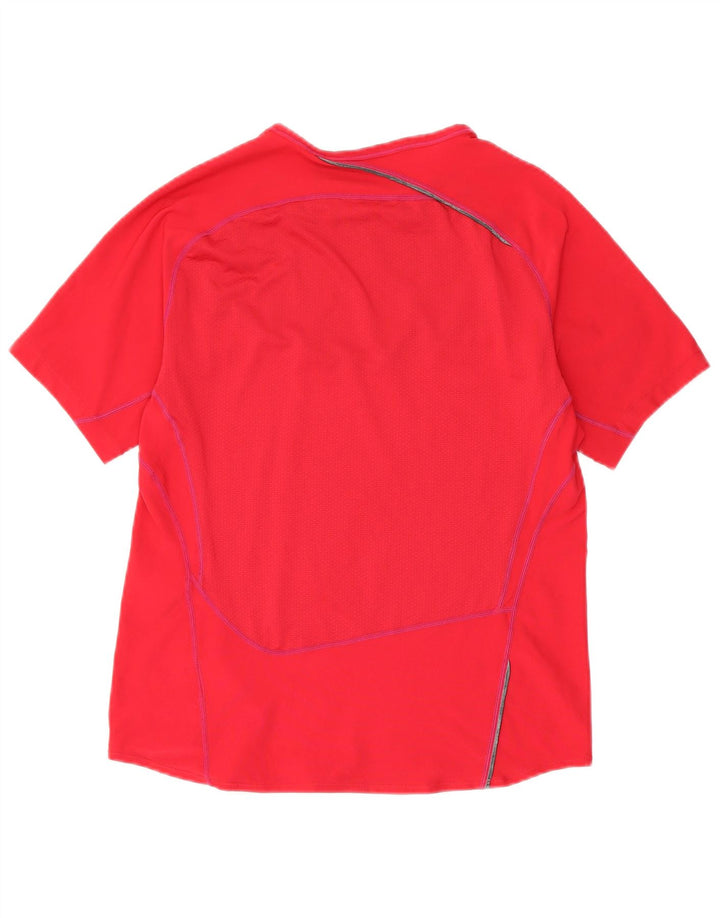T-shirt da uomo Nike Top UK 39/41 poliestere color block rosso medio