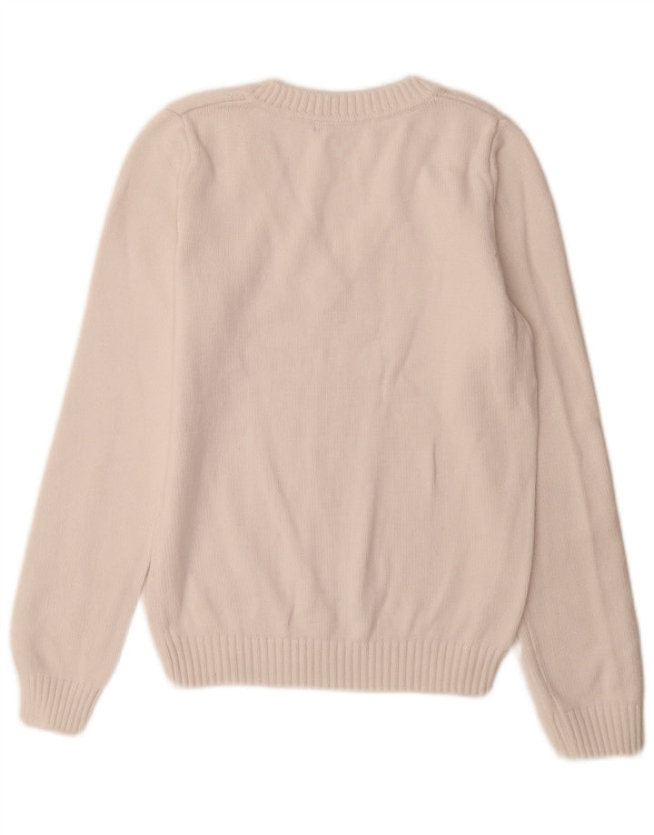 Maglione da donna con scollo a V Lacoste taglia 36 piccolo in cotone bianco