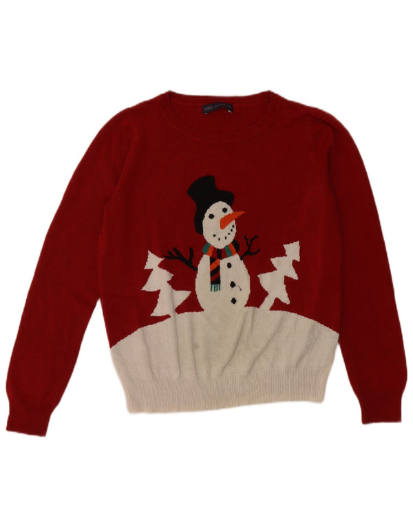 Maglione maglione con scollo a barca da donna Marks & Spencer UK 12 Borgogna medio Chris