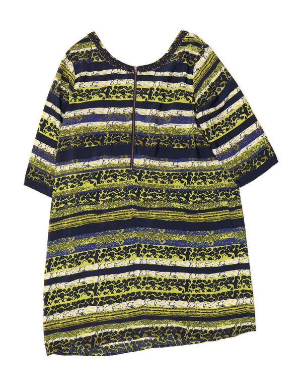 PER UNA Abito da tenda da donna con maniche a 3/4 UK 20 2XL a righe multicolore