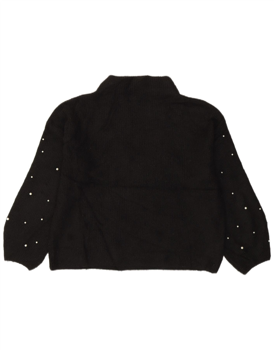 Maglione maglione a collo alto da donna Marks & Spencer UK 14 grande acrilico nero
