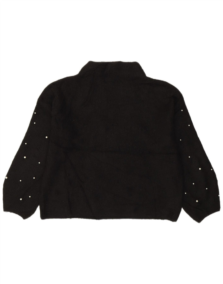 Maglione maglione a collo alto da donna Marks & Spencer UK 14 grande acrilico nero