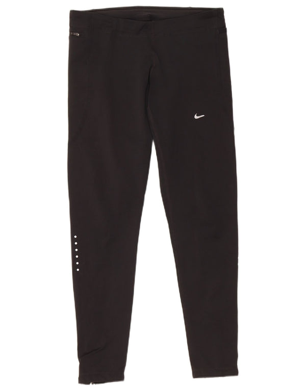 Nike Womens Dri Fit Tracksuit Trousers UK 14 Medium Black Polyester