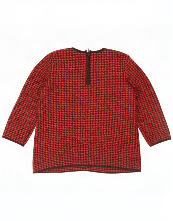 Hobbs maglione da donna con scollo a barchetta UK 14 medio pied de poule rosso