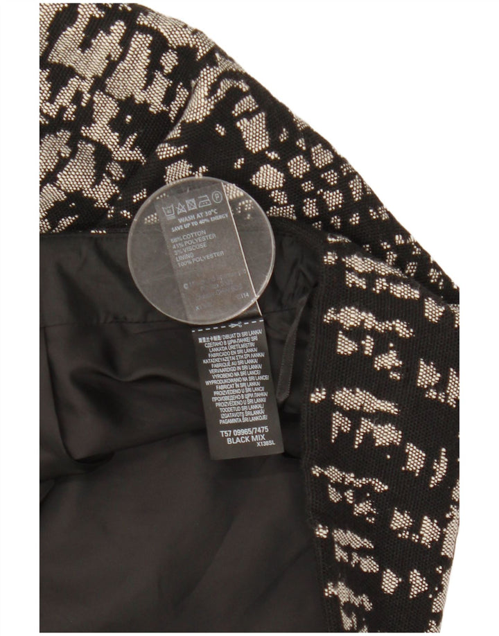 Minigonna da donna Marks & Spencer UK 12 media W31 cotone geometrico nero