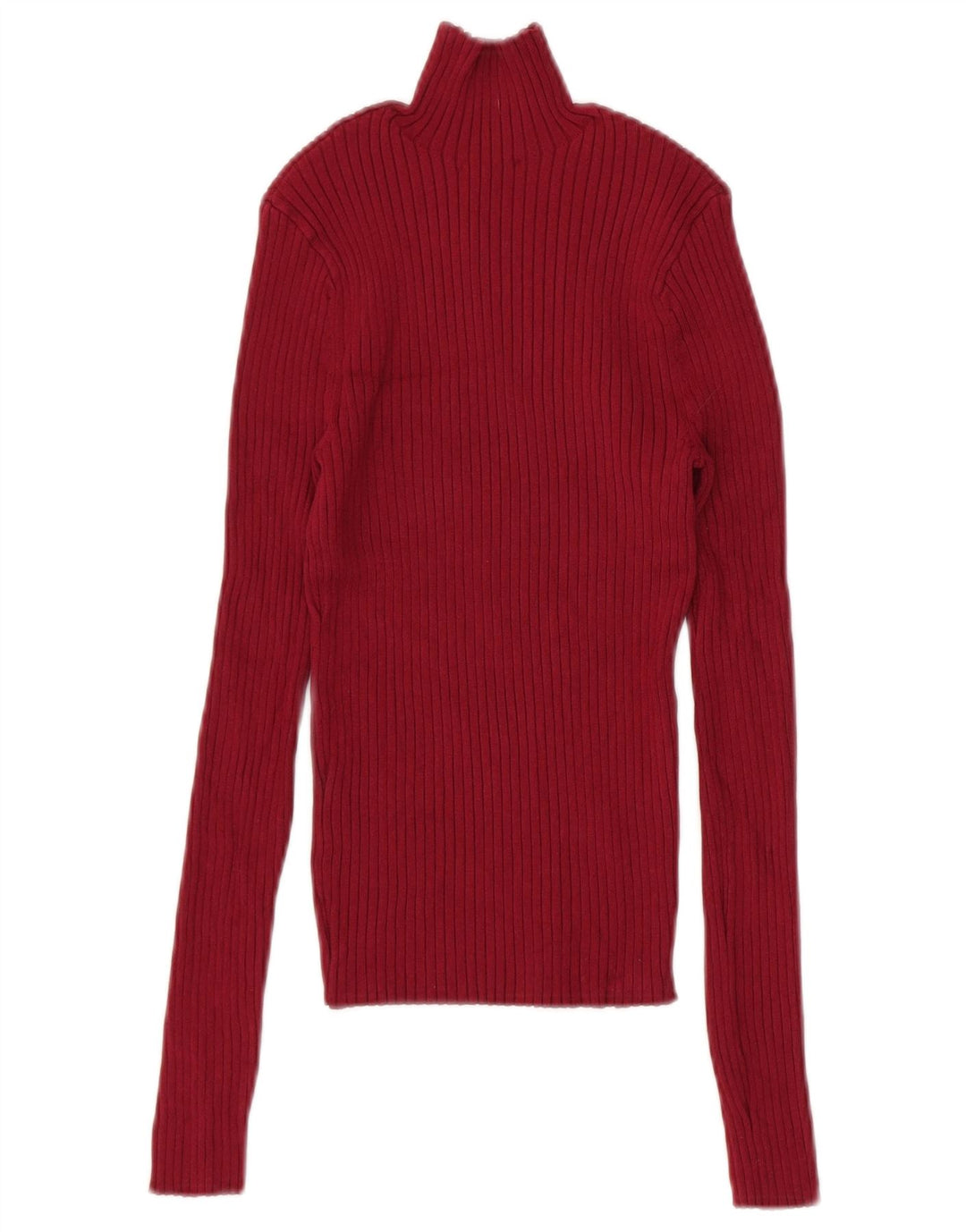 ZARA Womens Crop Turtle Neck Jumper Sweater UK 8 Small Maroon Viscose