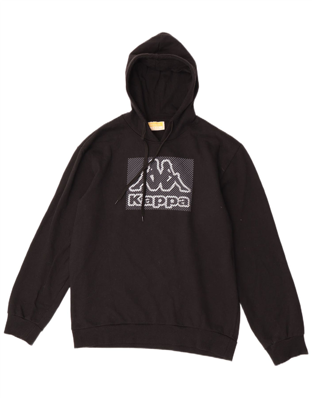 Felpa con cappuccio grafica da donna Kappa grande in cotone nero