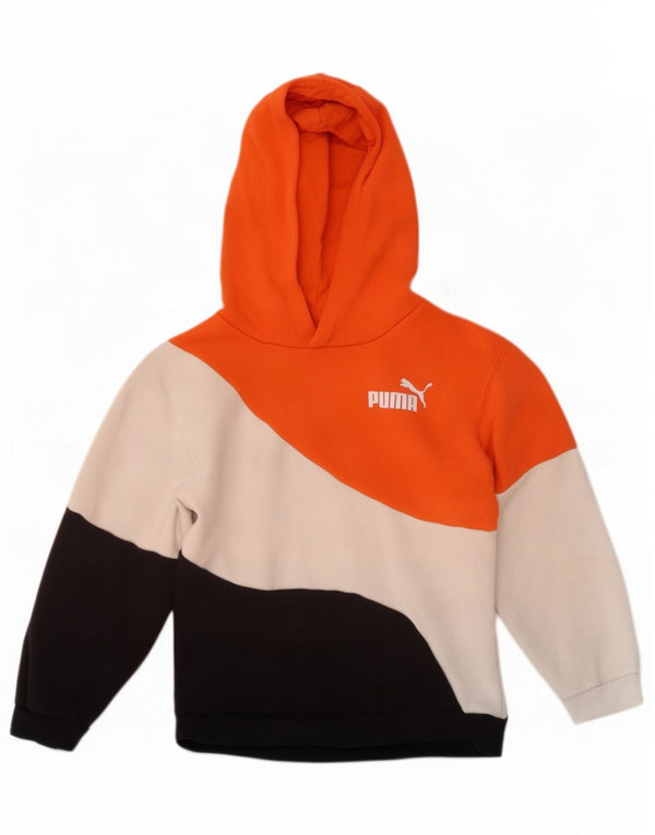 Felpa con cappuccio da bambino Puma 7-8 anni in cotone color block multicolore