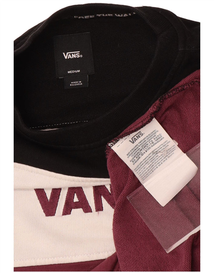 Felpa grafica da uomo di Vans, in cotone color block bordeaux medio