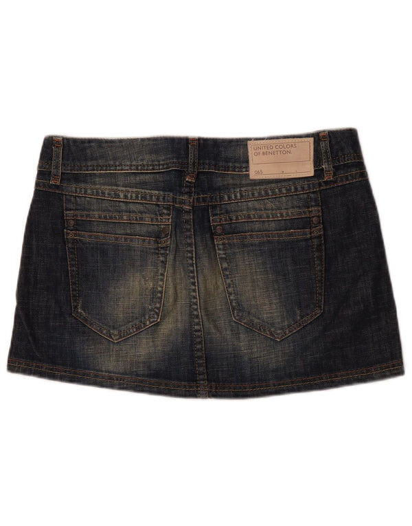 Mini gonna di jeans da donna Benetton IT 44 media W32 blu navy