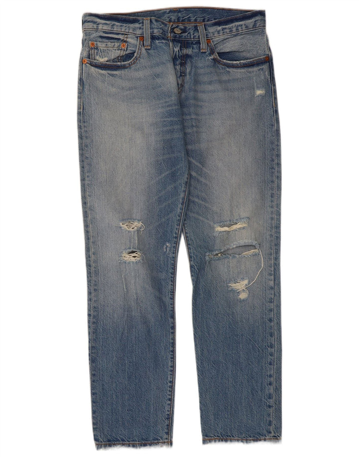 Levi's Jeans dritti invecchiati 501 CT da donna W26 L27 in cotone blu
