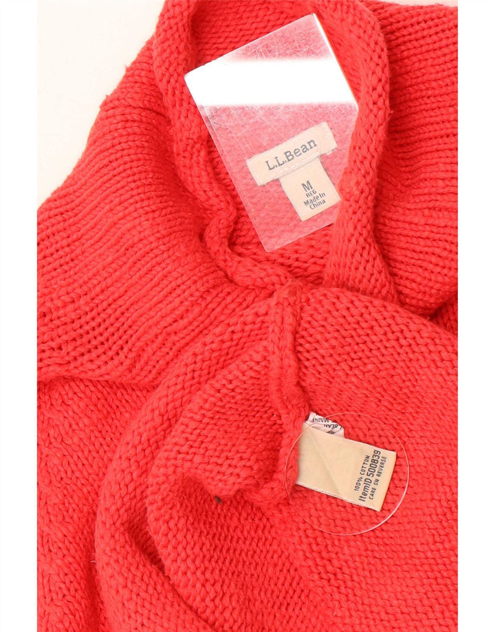 Maglione maglione da donna con collo alto L.L.Bean UK 12 Cotone rosso medio