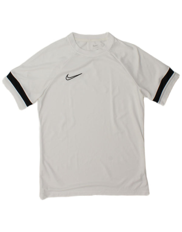 T-shirt Nike Dri Fit da uomo, top in poliestere color block bianco medio