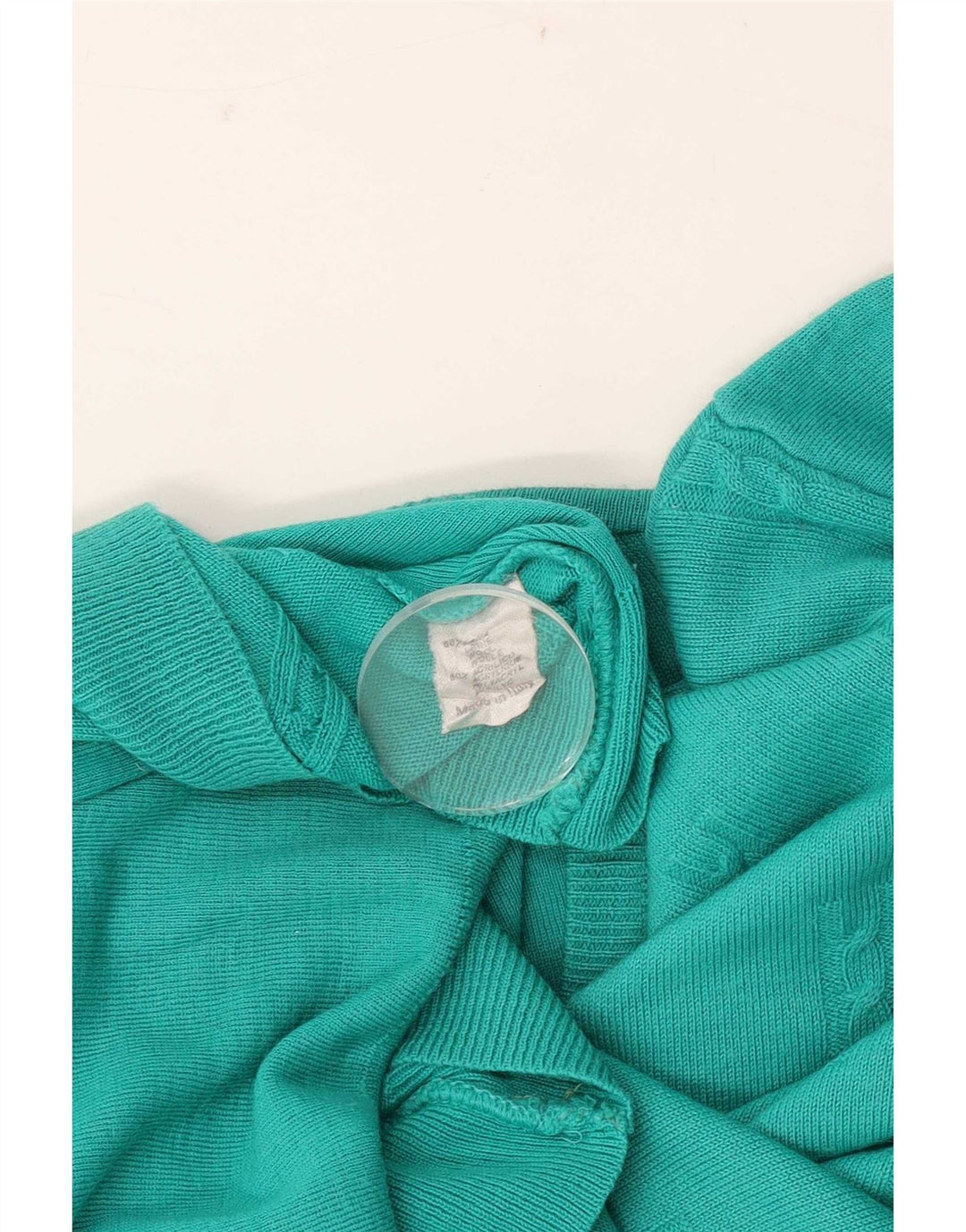 Maglione vintage da uomo con scollo a V, grande lana turchese