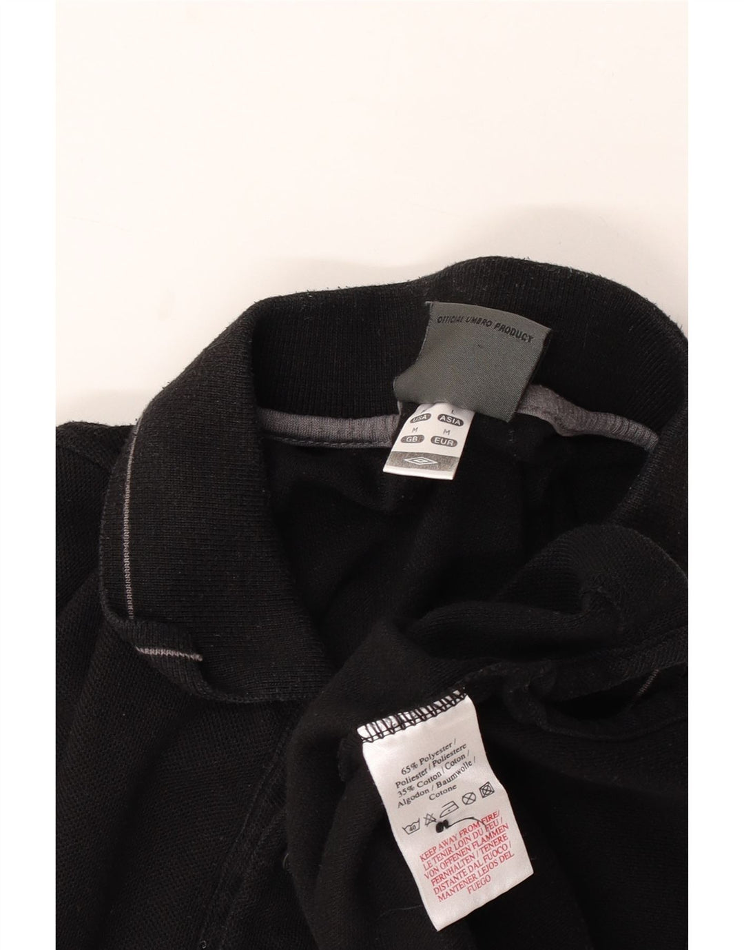 Polo Umbro da uomo in cotone nero medio