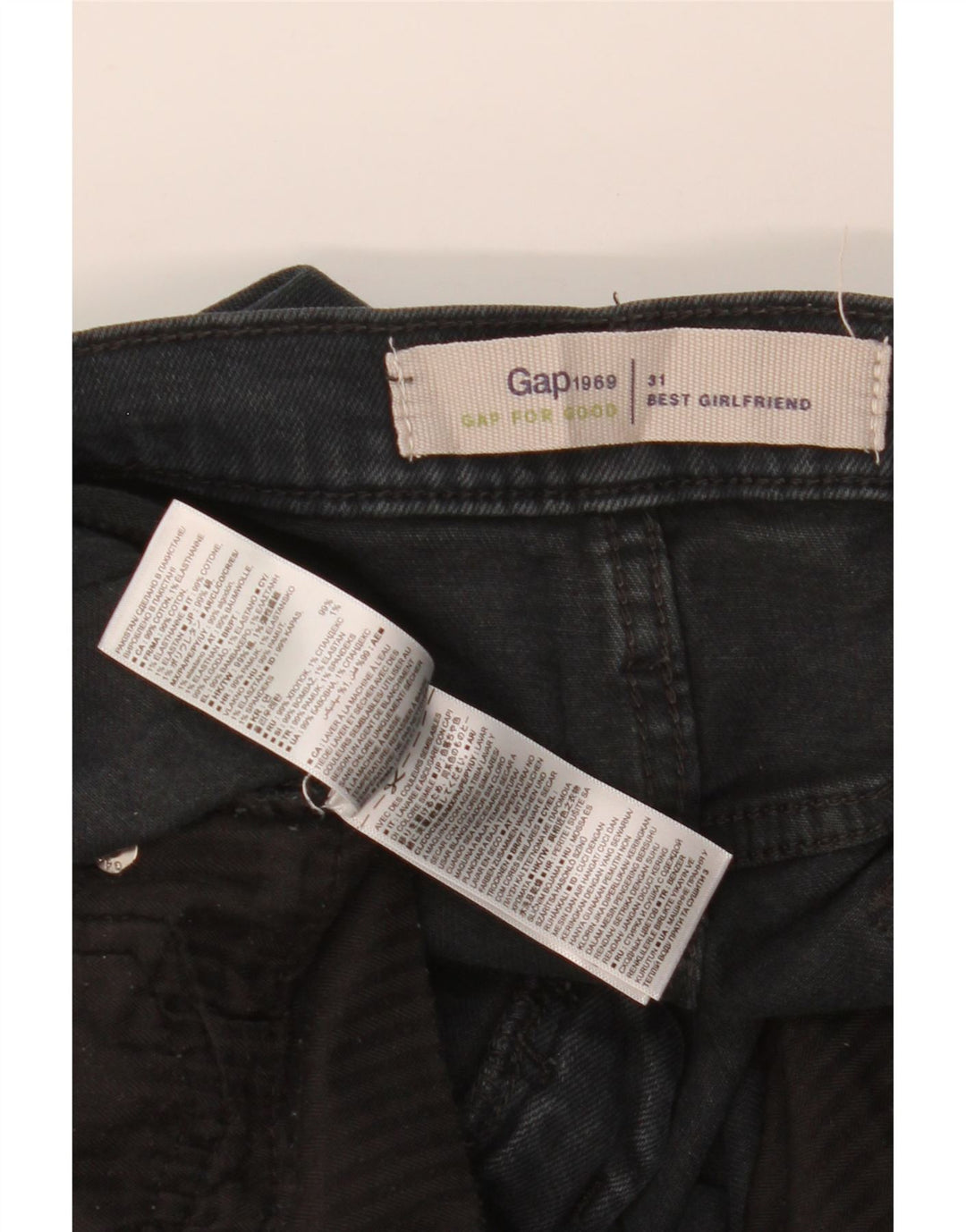 Jeans slim da donna GAP Girlfriend W31 L27 cotone nero