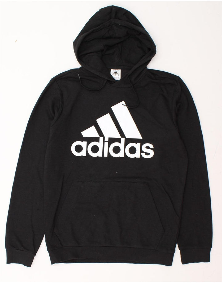 ADIDAS Mens Graphic Hoodie Jumper Medium Black Cotton Vintage Adidas and Second-Hand Adidas from Messina Hembry 