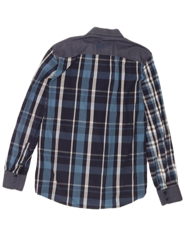 Camicia Desigual da uomo in cotone a quadri blu navy medio