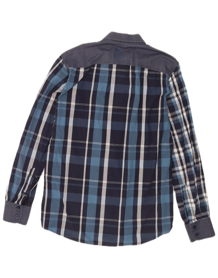 Camicia Desigual da uomo in cotone a quadri blu navy medio