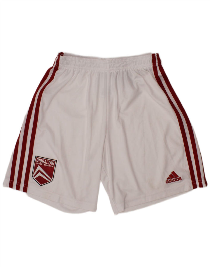 Pantaloncini sportivi Adidas Aeroready da ragazzo 11-12 anni in poliestere bianco