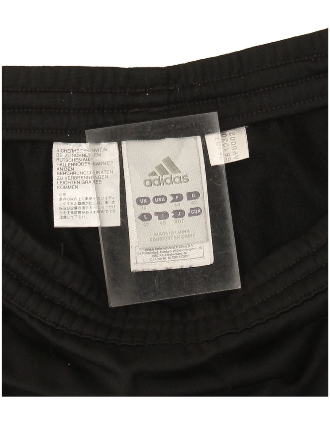 Pantaloni da tuta da donna ADIDAS UK 16 Large Nero Poliestere