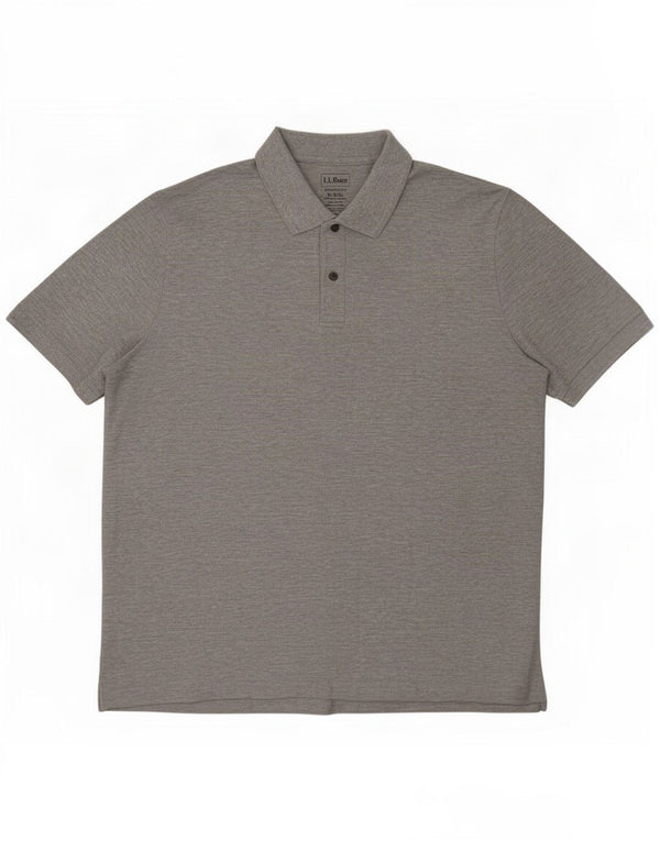 Polo da uomo dal taglio tradizionale L.L.Bean XL in cotone grigio