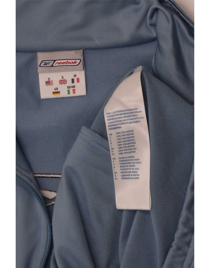 Giacca da ginnastica Reebok da uomo con vestibilità ampia e grafica, piccola, in poliestere blu