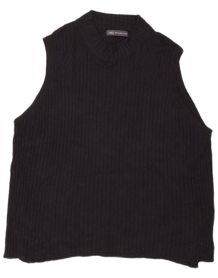 Canotta da donna Marks & Spencer UK 24 4XL Viscosa nera