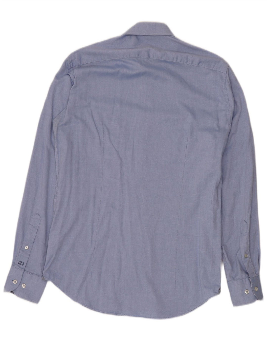 TOMMY HILFIGER Camicia sartoriale da uomo taglia 37 14 1/2 piccolo cotone blu