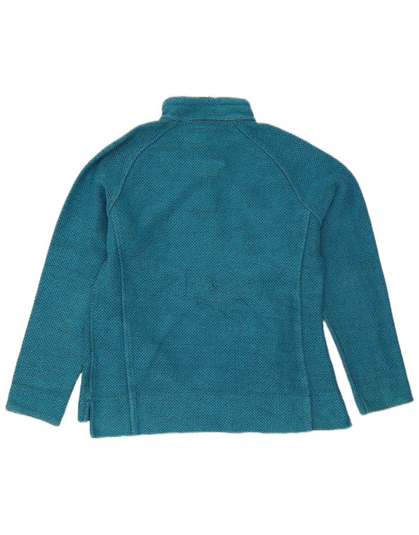 Felpa da donna con collo con zip Weird Fish, maglione UK 16, grande cotone blu