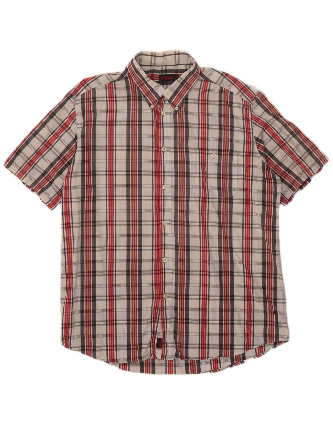 Camicia a maniche corte da uomo Invicta 2XL a quadri rossi