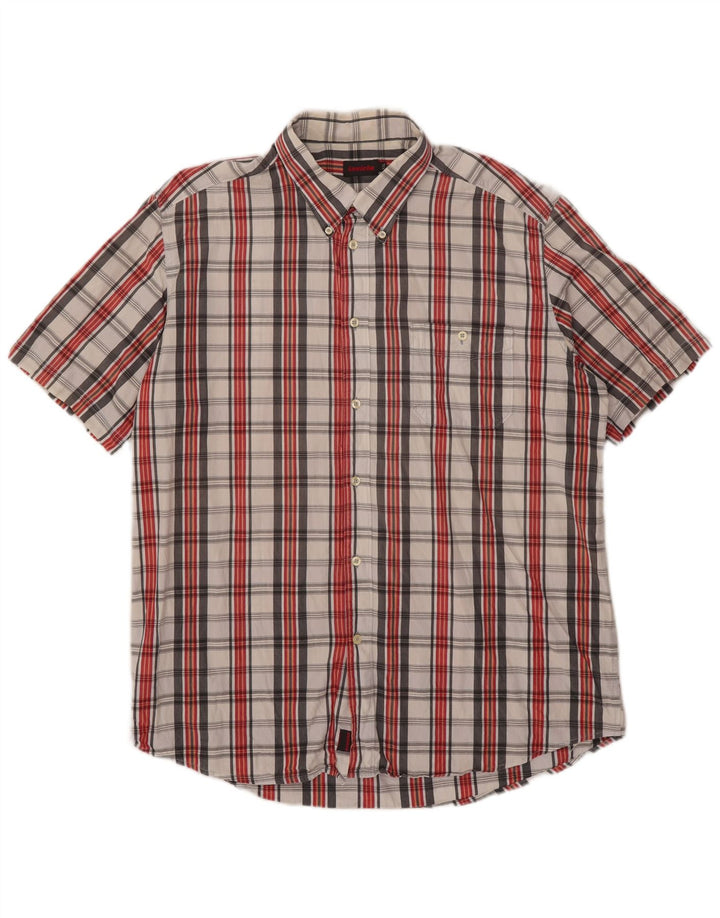 Camicia a maniche corte da uomo Invicta 2XL a quadri rossi