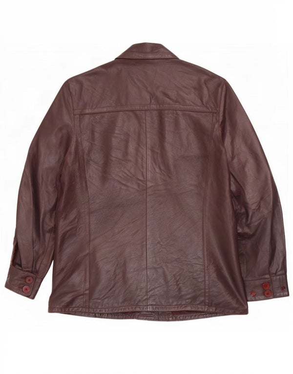 Giacca in pelle vintage da uomo UK 42 XL Borgogna