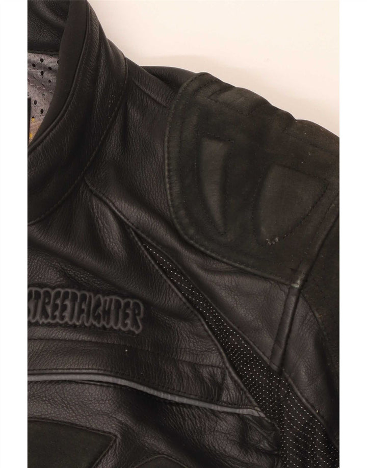Giacca da pilota in pelle da uomo Streetfighter IT 48 media nera