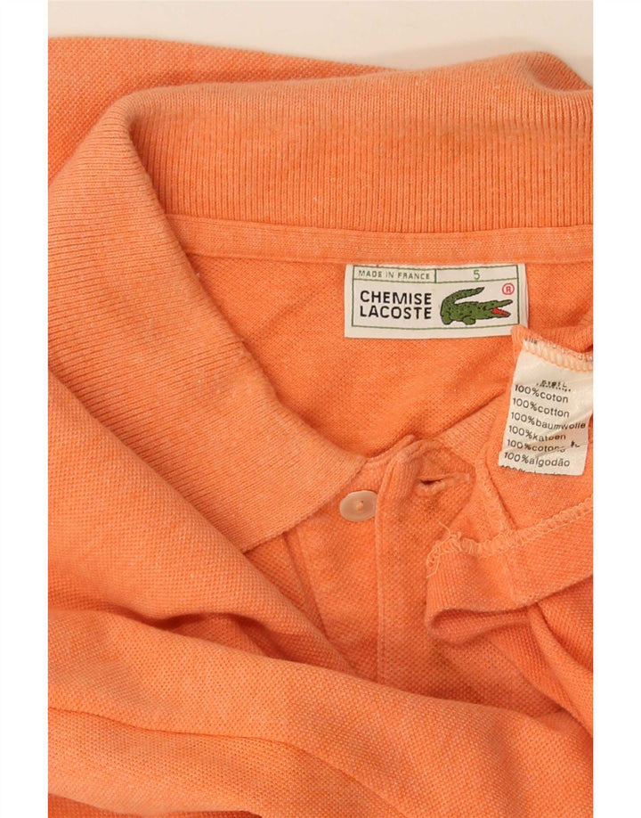 Polo da uomo a maniche lunghe Lacoste taglia 5 grande in cotone arancione