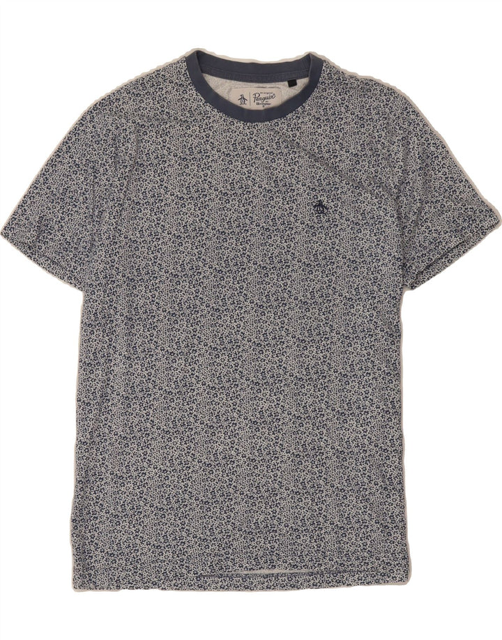 PENGUIN Mens T-Shirt Top Small Navy Blue Floral Cotton Vintage Penguin and Second-Hand Penguin from Messina Hembry 