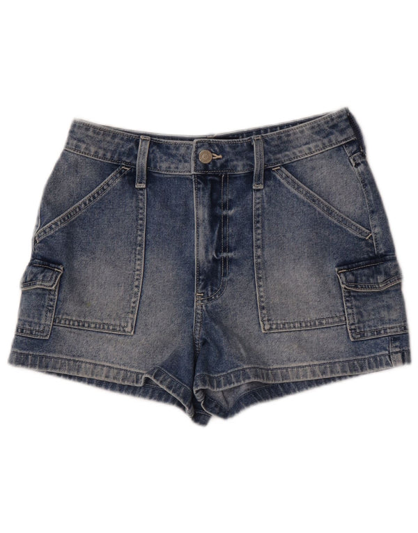 Pantaloncini di jeans a vita alta Hollister Mom da donna W27 piccoli blu