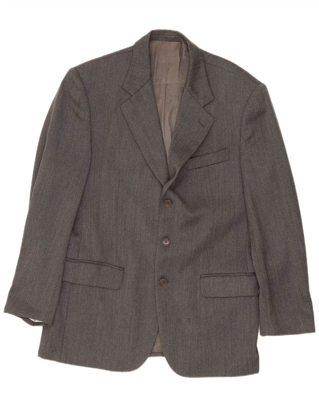 Giacca blazer da uomo a 3 bottoni Ferre IT 50 Large in lana vergine grigia