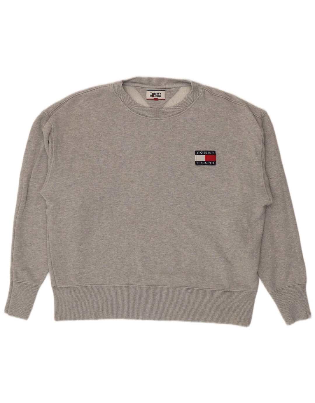 Felpa da uomo Tommy Hilfiger Maglione grande cotone chiazzato grigio