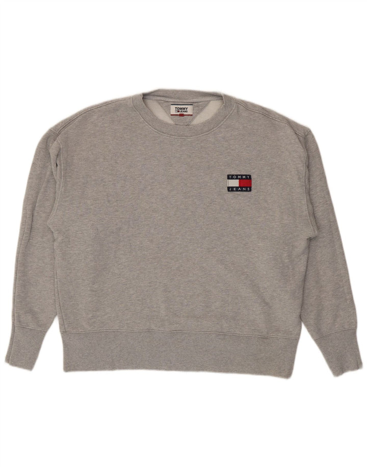 Felpa da uomo Tommy Hilfiger Maglione grande cotone chiazzato grigio