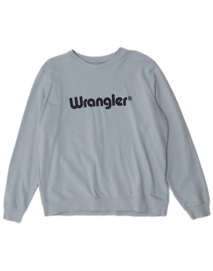 Felpa grafica da donna Wrangler UK 16 grande cotone blu