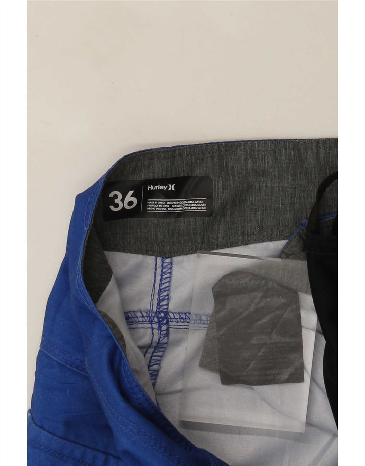 Pantaloncini da bagno grafici da uomo Hurley, poliestere a righe grandi blu